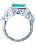 White gold emerald ring