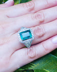 Emerald gold ring for women