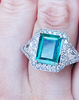 Emerald and diamond ring