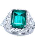 Anillo con genuina esmeralda colombiana certificada