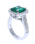 Genuine Colombian emerald engagement ring