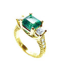 Colombian emerald and diamond ring for sale