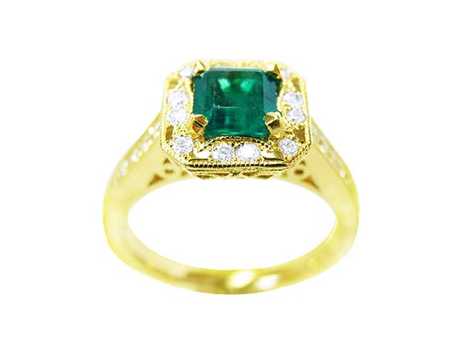 Women emerald engagement rings size #7