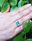 Natural emerald engagement ring
