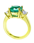 Three stone emerald ring