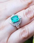 Emerald and diamonds women’s engagement rings-3