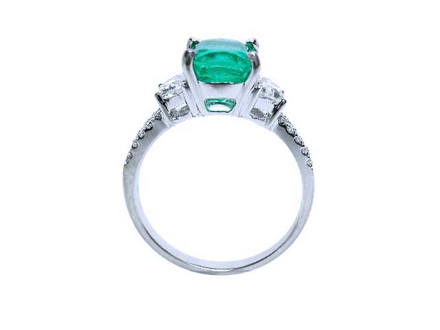 Genuine emerald ladies rings