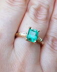Emerald and diamond engagement rings for women
