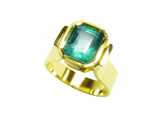 Real Colombian emerald solitaire ring
