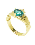 Women's emerald claddagh ring