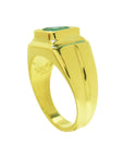 1.53 ct. Bezel Set Solitaire Emerald Ring 18K Yellow Gold