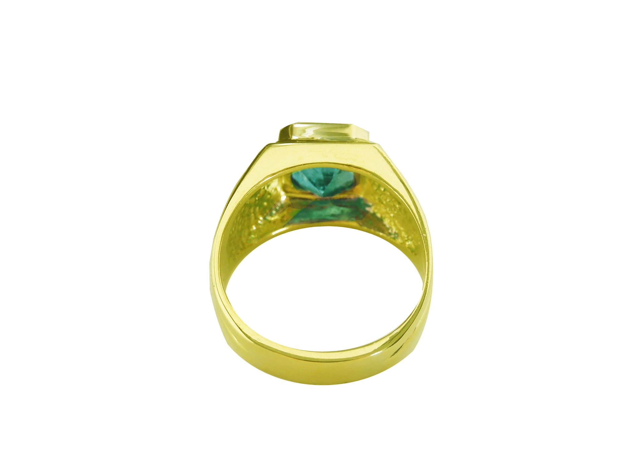 1.53 ct. Bezel Set Solitaire Emerald Ring 18K Yellow Gold