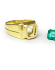 1.53 ct. Bezel Set Solitaire Emerald Ring 18K Yellow Gold