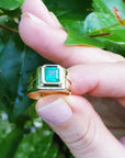 1.53 ct. Bezel Set Solitaire Emerald Ring 18K Yellow Gold