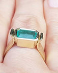 Emerald gold engagement rings for woman
