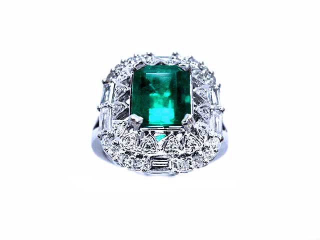 Authentic Colombian emerald ring for women