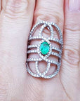 Green gemstone rings for women