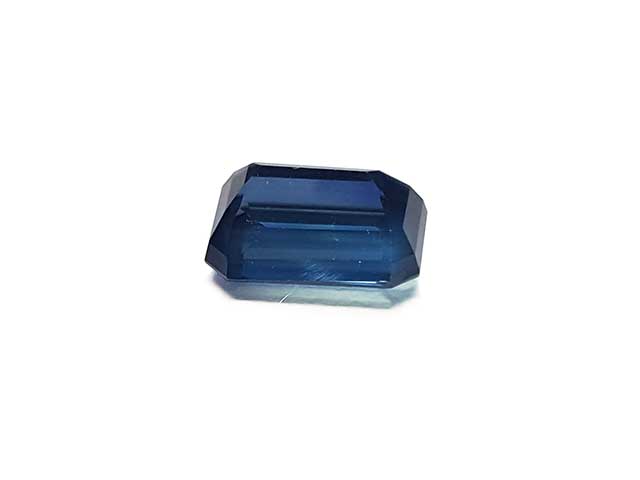 Rectanmgular emerald cut blue sapphire