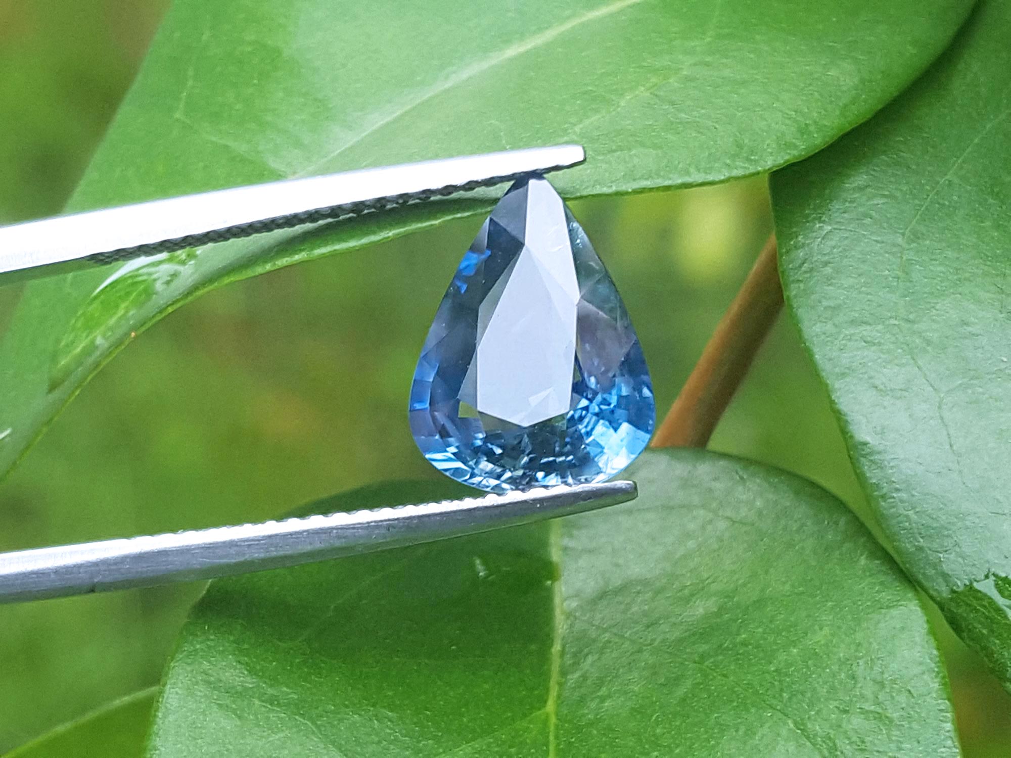 Pear shaped blue sapphire