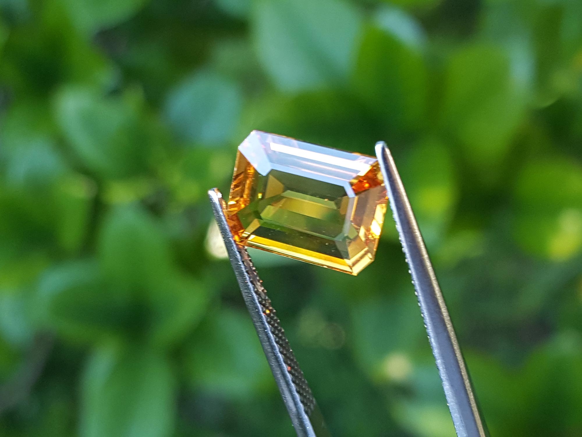 Natural emerald cut yellow sapphire for sale