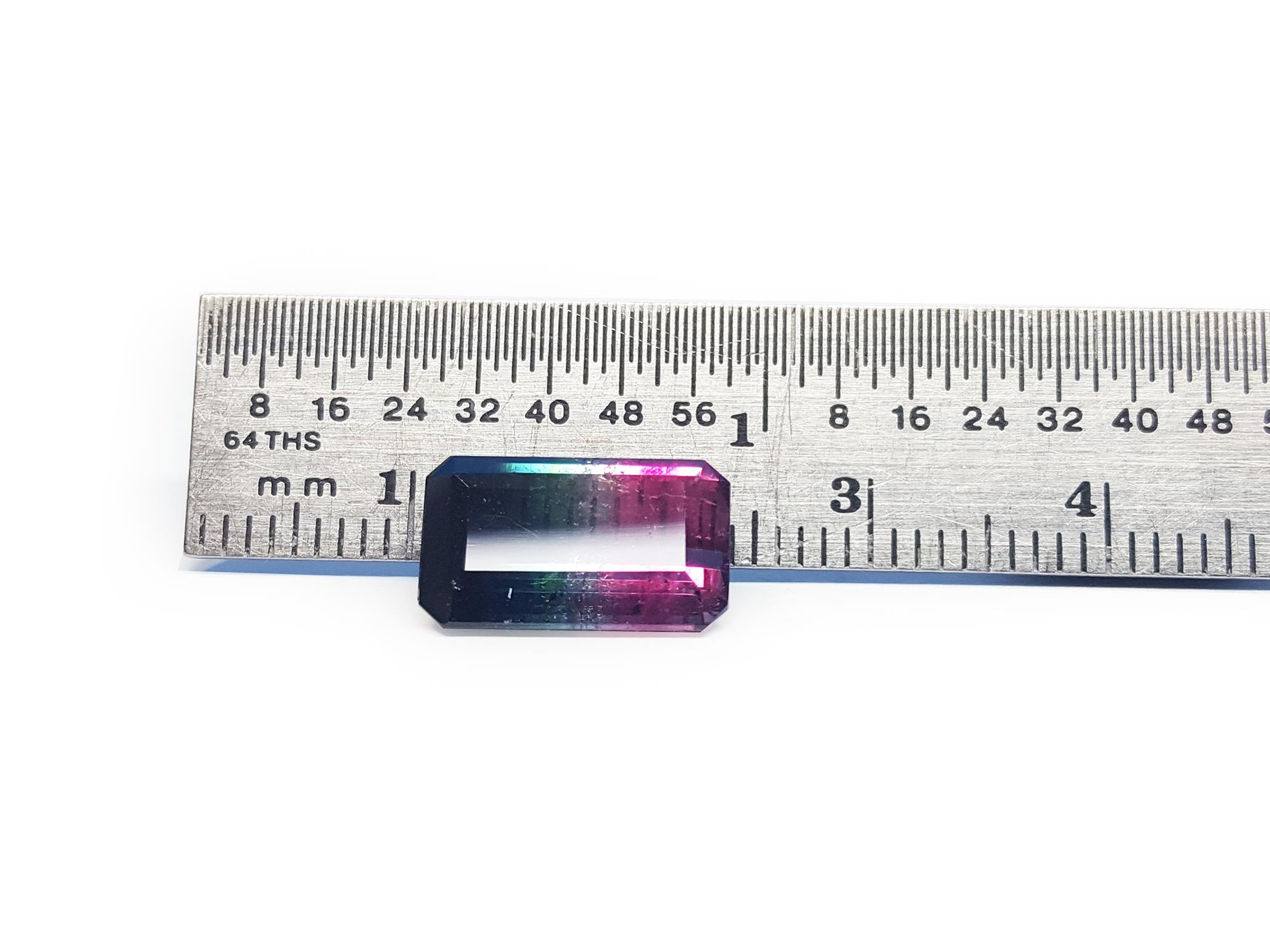 Emerald cut watermelon tourmaline