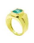 18K gold Men's emerald rings for sale