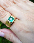 emerald men's ring in gold