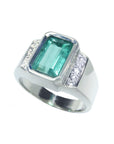 Men’s May birthstone emerald rings