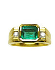 Genuine Colombian emerald ring