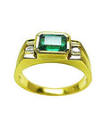 Green gemstone ring for men