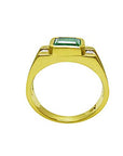 Emerald gold ring for man