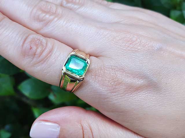 Men’s real emerald rings