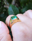 Emerald solitaire ring for men