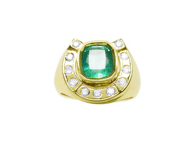 Men rings emerald size #10