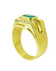 Men’s unique emerald gold rings