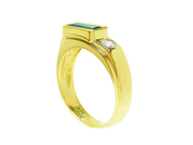 Genuine Colombian emerald ring for man