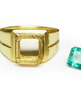 Natural emerald ring for man