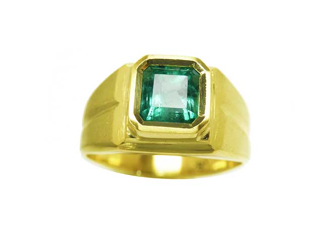 Emerald pinky ring for men