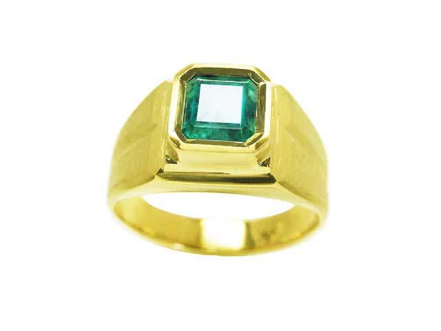 Solid gold ring men's jewelry
