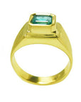 Men's emerald pinky ring 18k