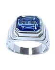 18k Blue Sapphire Ring for Men