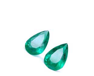 May birthstone matching pair loose emeralds