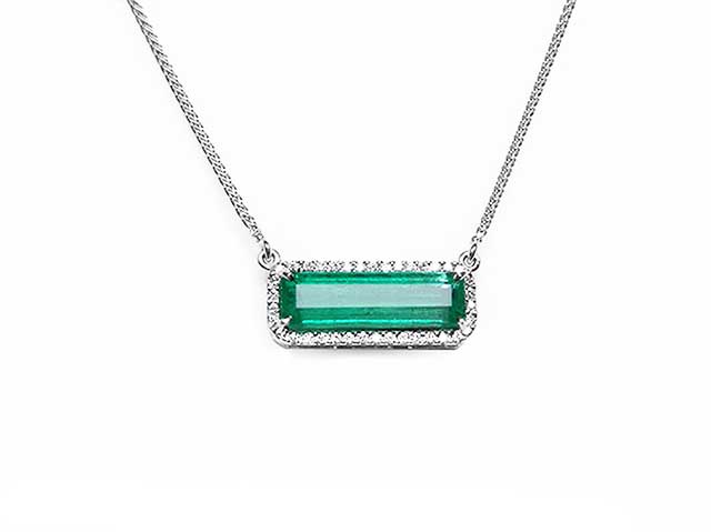 Colombian emerald east-west necklace