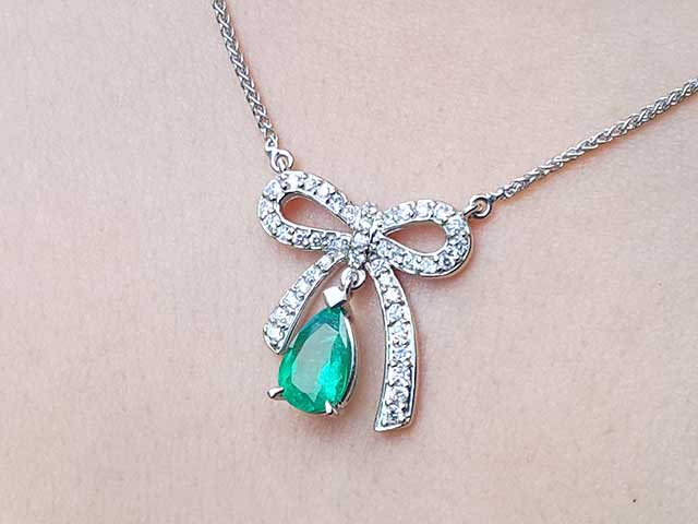 May birthstone emerald necklace