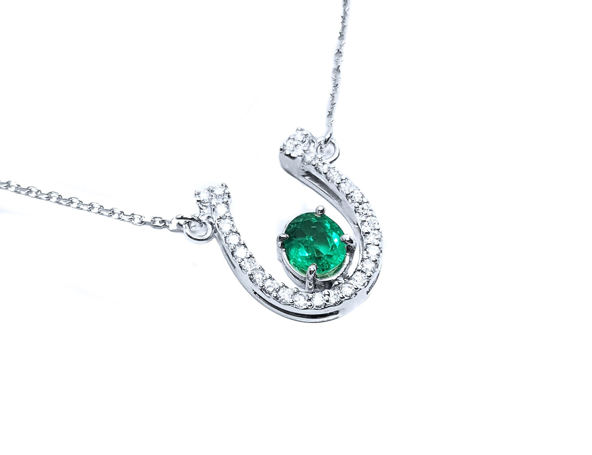 Real emerald necklace horseshoe