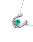 Real Colombian emerald horseshoe necklace
