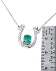 Colombian emerald horseshoe necklace for sale
