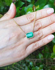Real emerald solitaire necklace