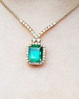 Emerald and diamond necklace
