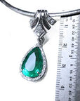 6.01 ct. Enhancer Emerald Necklace Pear Shaped